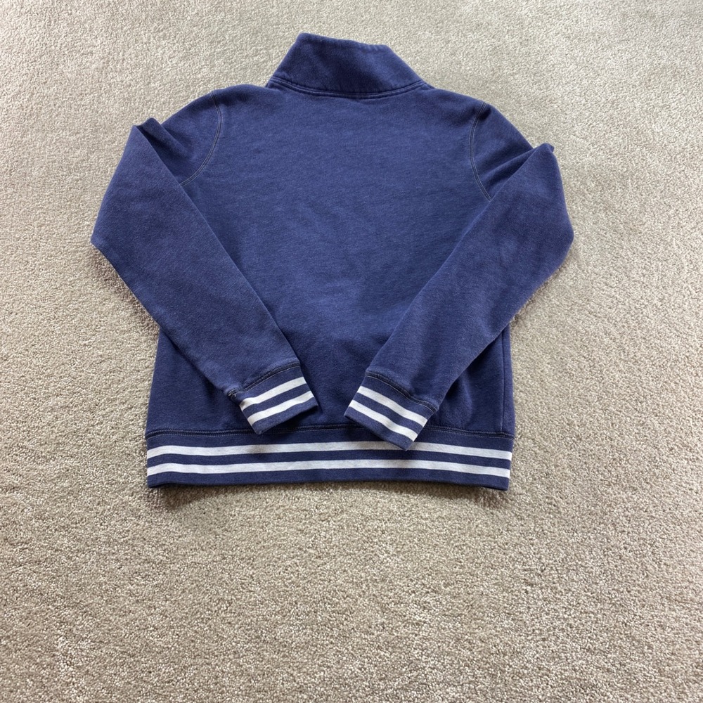 PINK Victoria's Secret Quarter Zip Pullover Womens Small Blue Excellent Striped - Picture 10 of 11